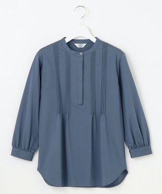 J.PRESS LADIES L トリコット ピンタック カットソー ブルーグレー系