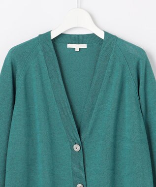 自由区 【アンサンブル対応】ペーパーコットンニット カーディガン ターコイズ