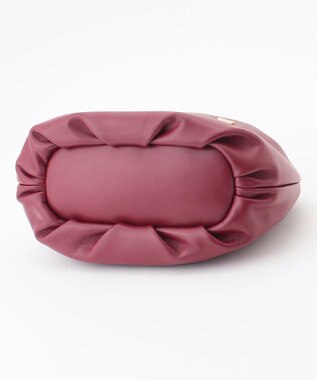 LA BAGAGERIE シープレザー ギャザーハンドル2wayラウンドトートバッグ ワイン