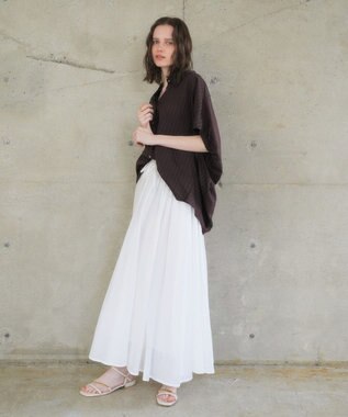 YECCA VECCA ストライプ柄シャツ Brown