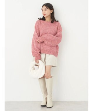 earth music&ecology ファンシーヤーンメランジプルオーバー Pink