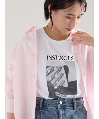Te chichi アソートネコフォトスタンダードTシャツ ブラック