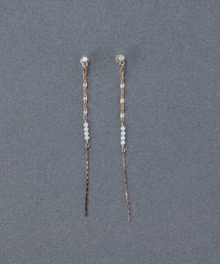 Phoebe 〈金属アレルギー対応〉ルミナスビジューセラミックポストピアス 揺れピアス/パール