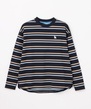 J.PRESS KIDS 【140-170cm】 トラッドボーダーロンＴシャツ ネイビー