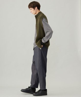 UNFILO MENS 【新色追加】FINE MOVE デニム イージーギャザーパンツ [24年商品] ネイビー