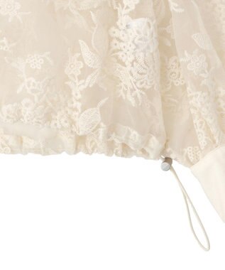 Green Parks オーガン刺繍比翼シャツ Ecru