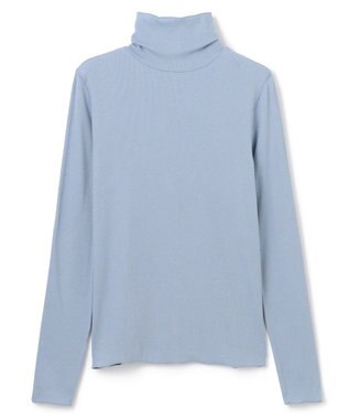 UNFILO 【暖かさ＆着心地の良さで大ヒット】コットンカシミヤ タートルネックカットソー スモーキーブルー