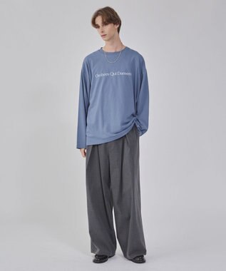 WEGO 【２点セット/ユニセックス着用ITEM】アクセ付きフォトコラージュT（LS） サックス