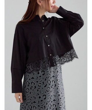 Te chichi スカラップレース切替シャツブラウス