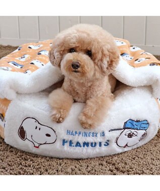 PET PARADISE スヌーピー 丸型寝袋 遠赤外線 《ブラザー柄》 60cm ブラザー柄