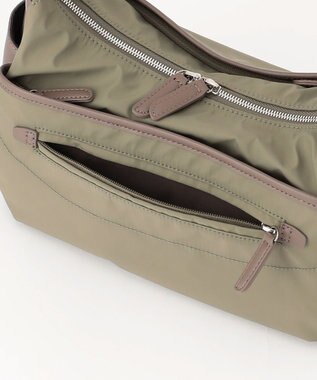 Y'SACCS 【ムック本掲載】【ナイロンタフタ×リサイクルレザー】デイリーショルダー　Sサイズ カーキ