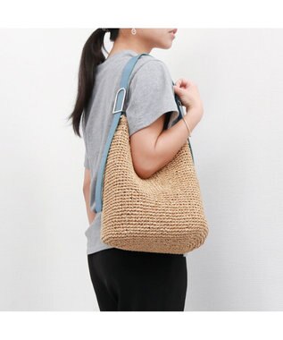 UNBILLION カシュカシュ cachecache / フリーハンドルクロッシェトートバッグ ブルー