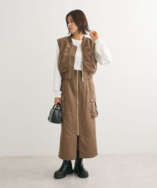 Green Parks ・ＳＵＧＡＲ　ＳＰＯＯＮ　ミリタリーＩラインスカート Brown