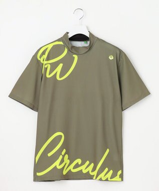 PW CIRCULUS 【吸水速乾 / 伸縮性抜群】【MEN】筆記体ロゴ COOLベンチレーションモック T カーキ系