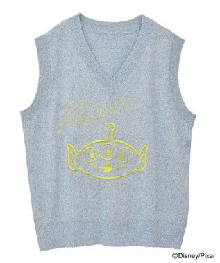 Green Parks ＴＯＹ　ＳＴＯＲＹ　／　刺繍Ｖネックニットベスト Sax