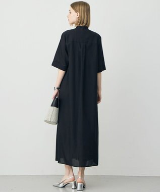 ICB 【先行予約】リネンスラブローン シャツワンピース ブラック