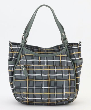 Y'SACCS ドローイングチェック2WAYミニトート グレー