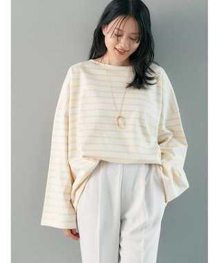 AMERICAN HOLIC ＯＥ天竺ボーダーＢＩＧプルオーバー Yellow