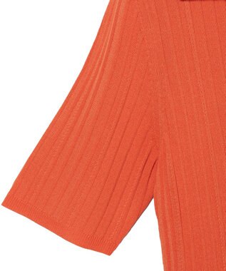 JOSEPH 【洗える】ヴィスコースリブ　ニットポロトップ Sun down