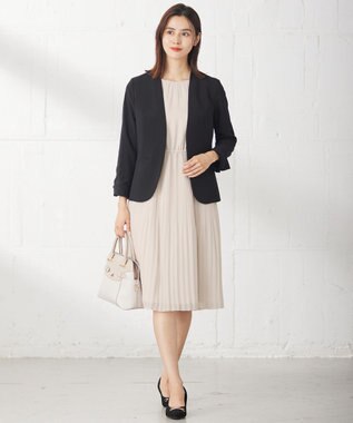 ANY SIS L 【洗える】フェミニンプリーツ ワンピース ベージュ