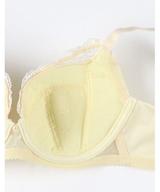 WACOAL 【小さく見せるブラ】 レーシィ ブラジャー 着やせ効果 コンパクトにメイク バストの突出をおさえる 背中の段差を軽減 大きいサイズ レディース BRB453 /ワコール イエロー