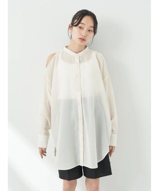 earth music&ecology ショルダースリットシャツ Off White