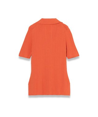 JOSEPH 【洗える】ヴィスコースリブ　ニットポロトップ Sun down