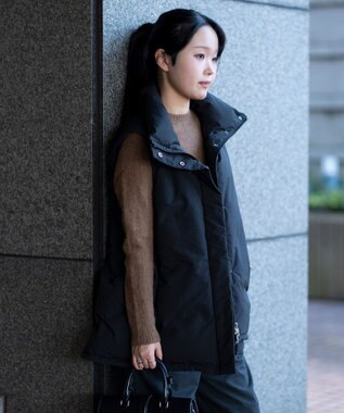 KWD 【日本製/高品質ダウン】STAND COLLAR DOWN VEST ダウンベスト ブラック