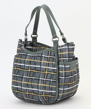 Y'SACCS ドローイングチェック2WAYミニトート グレー