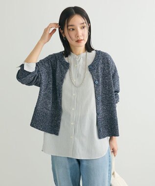 Green Parks ２ｗａｙ　スパンコールニットプルオーバー Navy