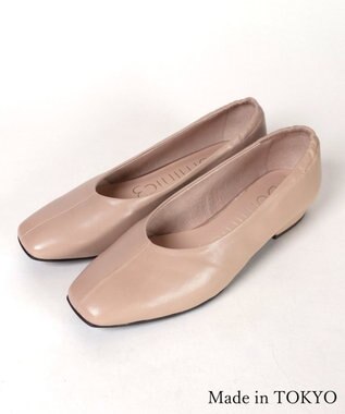 Dominic3 シープレザー バックゴムソフトパンプス ベージュ