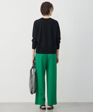 ICB クリアレーヨンストレッチ Vネックニット ブラック