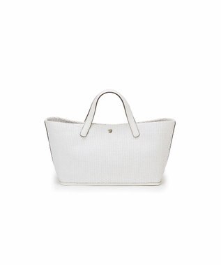 TOPKAPI 【Breath TOPKAPI】ワイド トート レザーハンドル カゴバッグ / ポーチ付き ホワイト