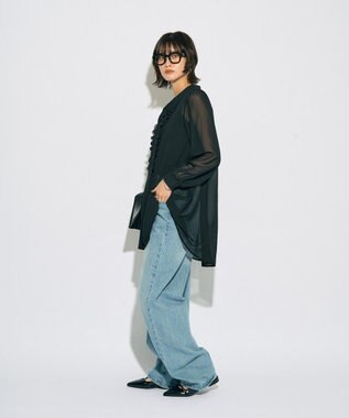 YECCA VECCA 【archive】フリルボウタイブラウス Black