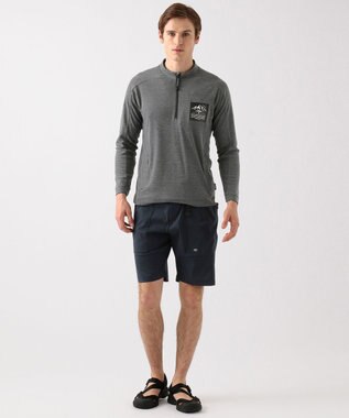 JOSEPH ABBOUD MOUNTAIN デルタメッシュ ハーフZIPカットソー ブラック系