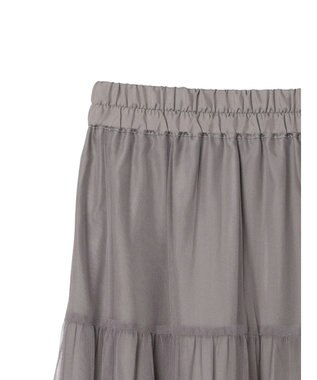 earth music&ecology ティアードチュールスカート Gray