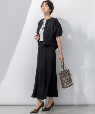 23区 【撥水性/接触冷感】ストレッチライトタイプライター コンパクトブルゾン ブラック系