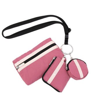 LeSportsac MULTI POUCH WRISTLET/モーヴ/ピーチブラッシュ/ブラック モーヴ/ピーチブラッシュ/ブラック