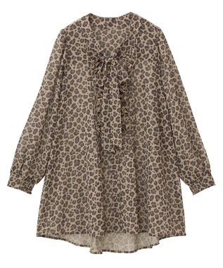 YECCA VECCA 【archive】フリルボウタイブラウス Leopard