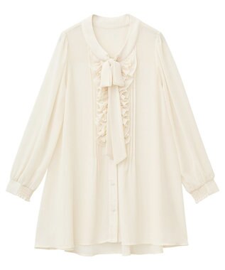 YECCA VECCA 【archive】フリルボウタイブラウス Ivory