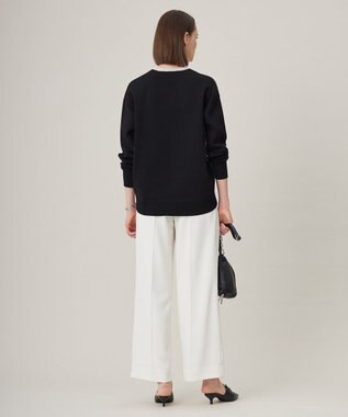 ICB 【洗える】シルフィルダブルクロス ワイドパンツ アイボリー系