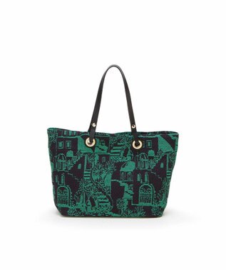 TOPKAPI 【TREASURE TOPKAPI】ジャガード生地 総柄 A4 トートバッグ グリーン