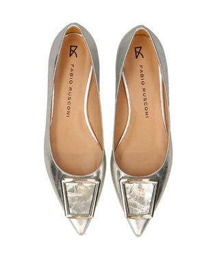 INTER-CHAUSSURES 【FABIO RUSCONI】ポインテッドトウバックルパンプス シルバー