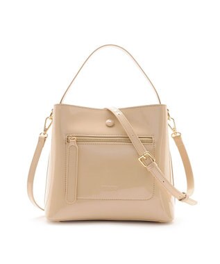 MioFIRANO スクエアエナメルハンドバッグ 2WAY　FIRANO フィラノ BEIGE