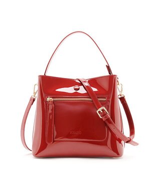 MioFIRANO スクエアエナメルハンドバッグ 2WAY　FIRANO フィラノ RED