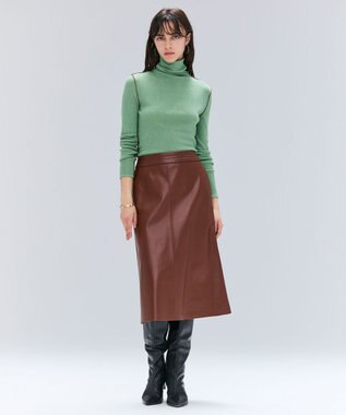 BEIGE， 【洗える・GISELe 10月号掲載】FORD / ウール配色メローハイネックカットソー Sage