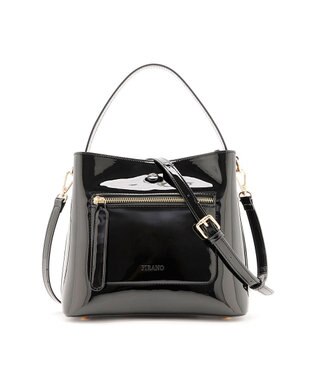 MioFIRANO スクエアエナメルハンドバッグ 2WAY　FIRANO フィラノ BLACK