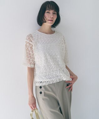 UNFILO シアー エンブロイダリー Tシャツ