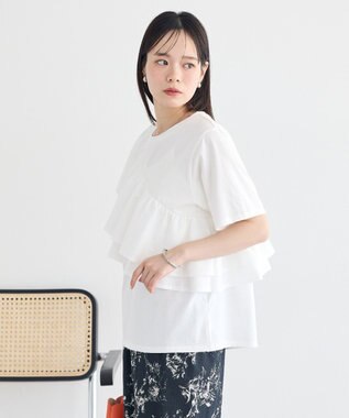 earth music&ecology 【接触冷感】フリルプルオーバー Off White