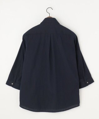 JOSEPH ABBOUD 【キングサイズ・2WAY/】ライトリバーシブルストライプシャツ ネイビー系1